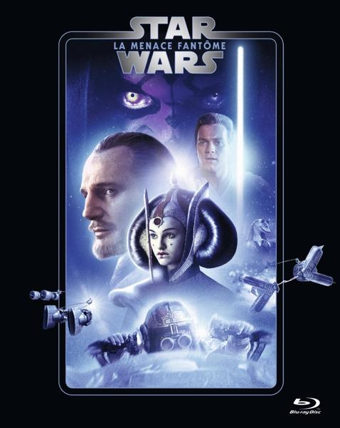 Star Wars: The Phantom Menace DVD-hoes met de personages Darth Maul, Qui-Gon Jinn en Koningin Amidala.