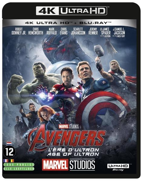 Avengers movie cover. Characters include Iron Man, Captain America, Hulk, and others. The title is prominent.