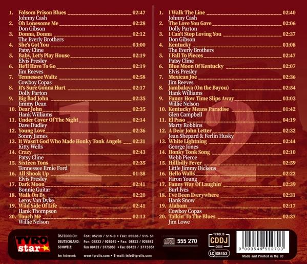Ein CD-Cover mit Titellisten. Der Hintergrund ist eine weiße Oberfläche.