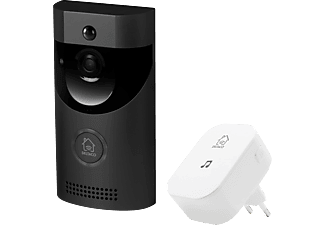 DELTACO Smart Home vezeték nélküli kamerás kaputelefon, IP44, WiFi, fekete (SH-DB01)