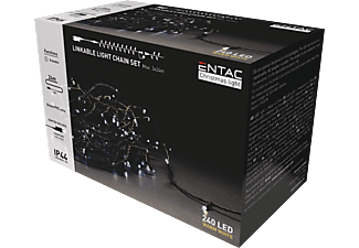 ENTAC Karácsonyi IP44 240 LED, sorolható füzér szett, meleg fehér, 24m, adapterrel (ECL-240-WW-LSA)