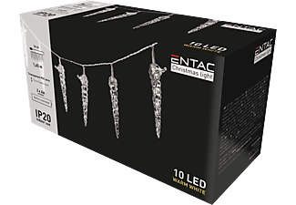 ENTAC Karácsonyi beltéri műanyag Jégcsap, 10 LED, 165cm (2x AA) (ECL-ICI-10WW)