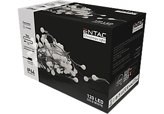 ENTAC Karácsonyi IP44  fényfüzér 15mm Balls 120 LED, hideg fehér, 9m (ECL-PPB-120CW)