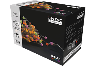 ENTAC Karácsonyi IP44  fényfüzér 15mm Balls 120 LED, színes, 9m (ECL-PPB-120MC)