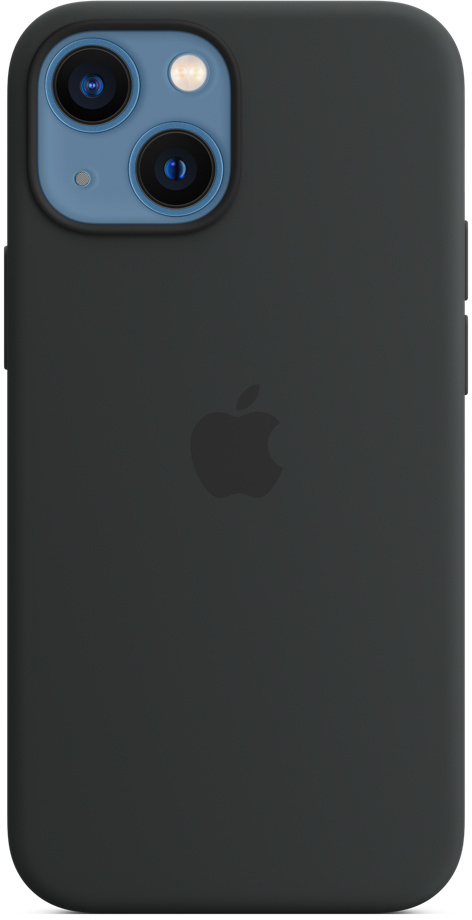 Une coque d'iPhone noire avec le logo Apple centré au dos.