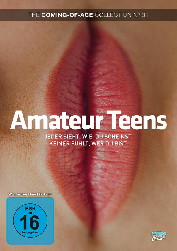 DVD-Cover mit roten Lippen, Text "Amateur Teens" und deutschem Text.