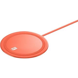 Cargador inalámbrico - CellularLine WIRELESSCOLOR10WO, 18W, Universal, USB, Tecnología Wireless Qi, Naranja