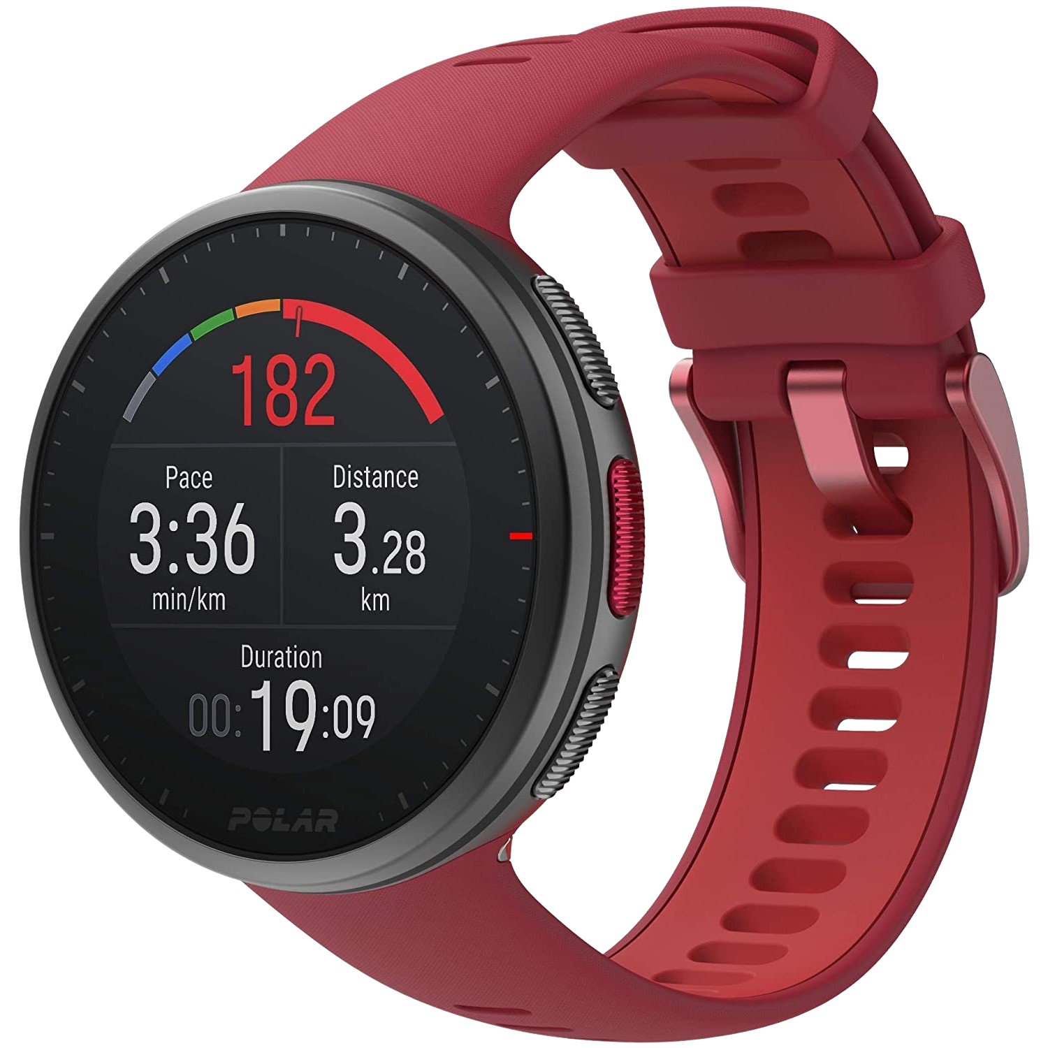 Reloj Deportivo Polar vantage v2 rojo 145 a 215 mm 1.2 con sensor frecuencia gps premium multisport smartwatch registro pulsaciones muñeca batería larga programas entrenamiento funciones del sueño y recuperación