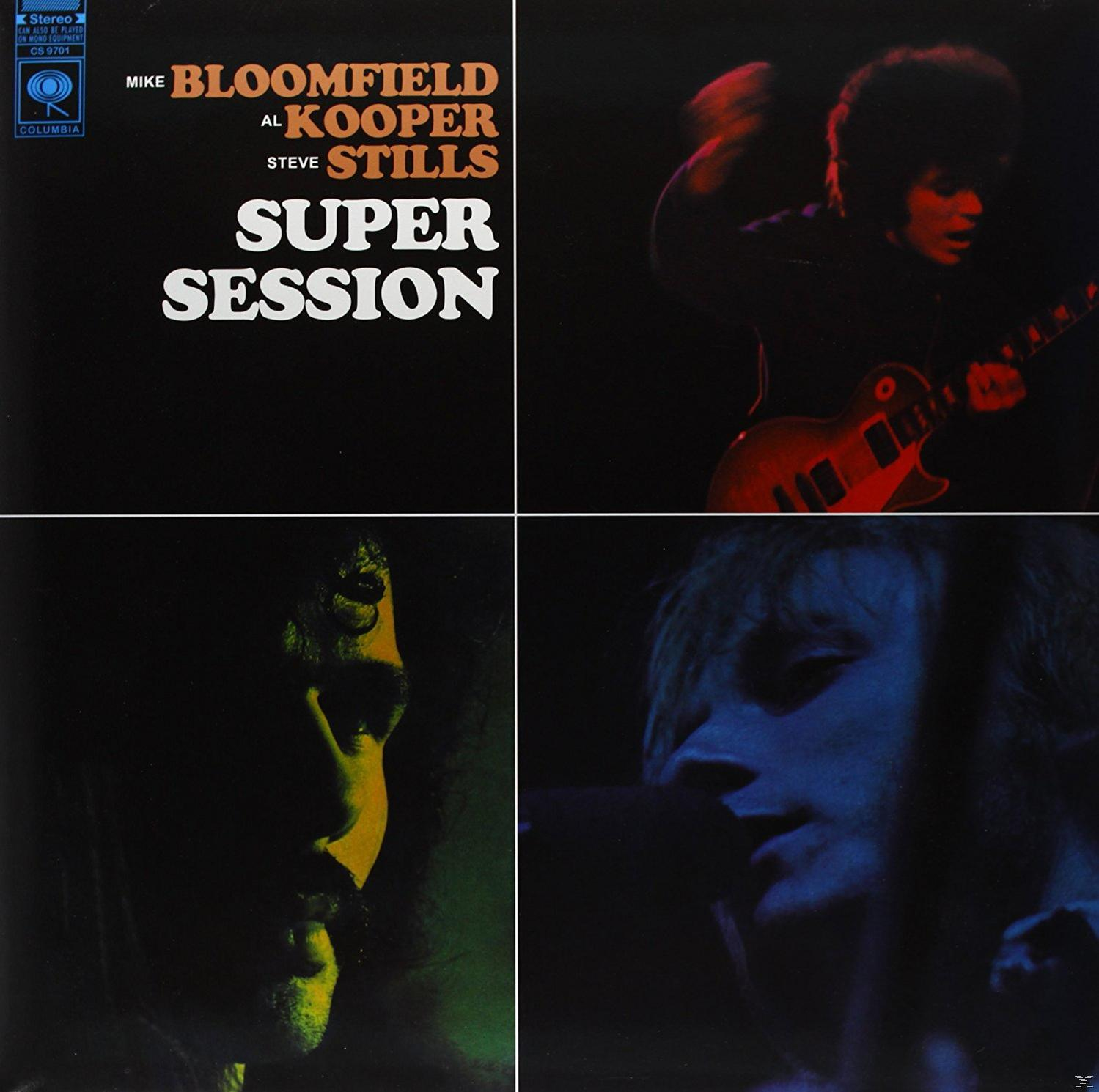Album borító Mike Bloomfield, Al Kooper és Steve Stills fekete-fehér portréival.
