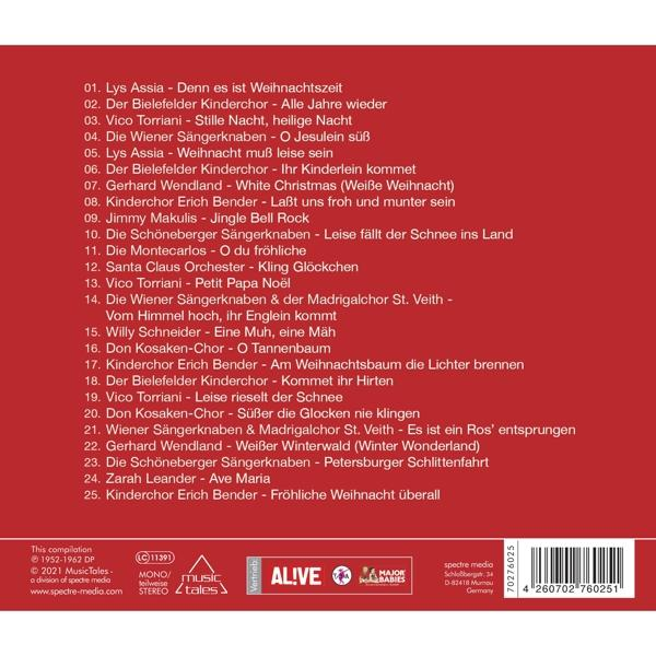 CD-Cover mit einer Liste von Weihnachtsliedern.
