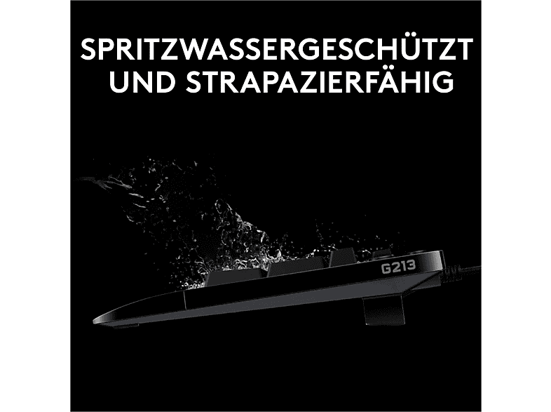 LOGITECH G213 Prodigy Gaming, Tastatur, Rubberdome, Sonstiges, kabelgebunden, Schwarz
