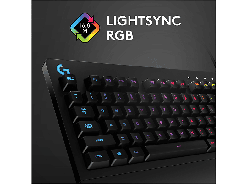 LOGITECH G213 Prodigy Gaming, Tastatur, Rubberdome, Sonstiges, kabelgebunden, Schwarz