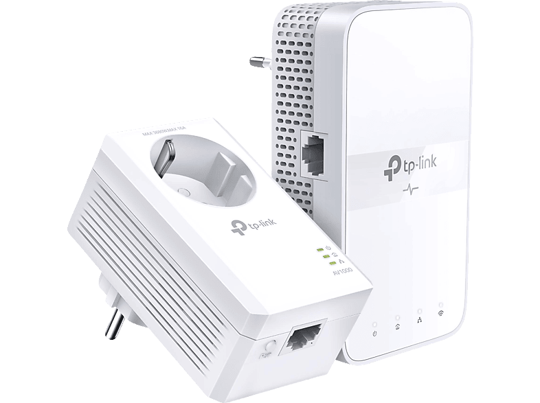 TP-LINK Powerline TL-WPA7619 Kit mit Steckdose, AC1200 AV1000, Gigabit WLAN, Weiß