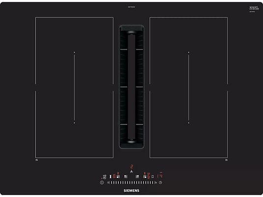 SIEMENS ED711FQ15E - Plan de cuisson à induction avec hotte aspirante intégrée (Noir)