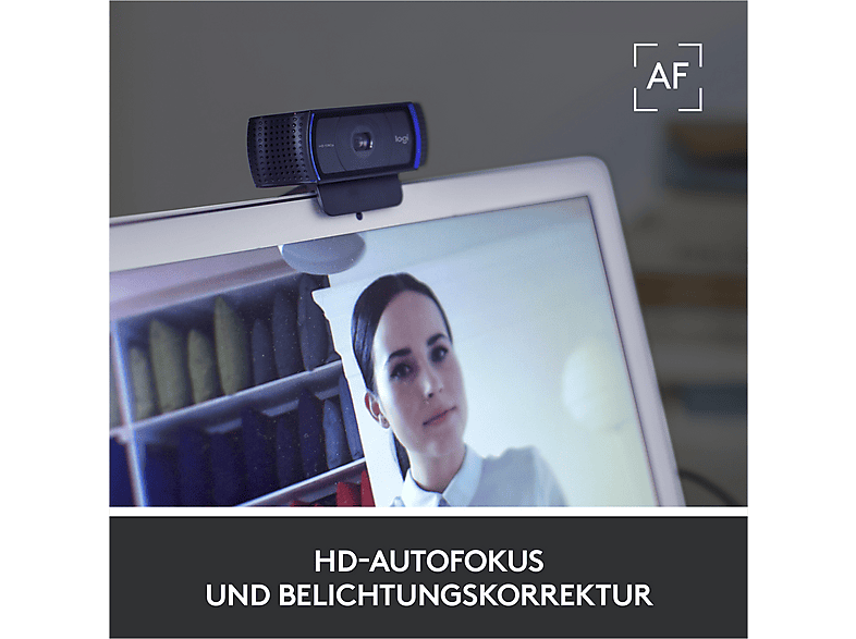 Logitech C920s HD Pro Full HD-Webcam 1920 x 1080 Pixel, 1280 x 720 Pixel Klemm-Halterung — Foto 4 von 6