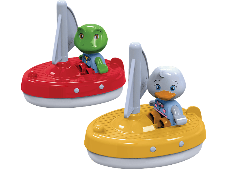 BIG AquaPlay 2 Segelboote + 2 Figuren Wasserspielset Mehrfarbig | Wasserspielzeug