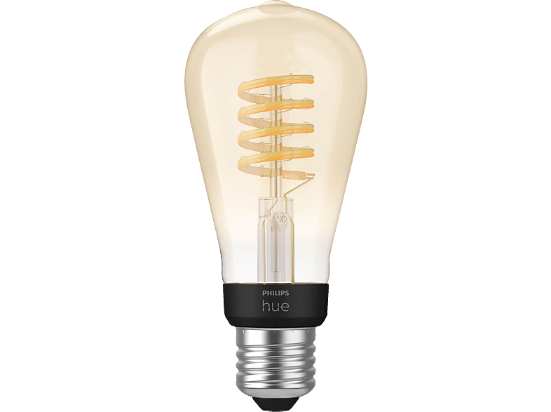 PHILIPS Hue White Ambiance E27 Einzelpack Edison ST64 LED Lampe Warmweiß | Smarte Glühbirnen
