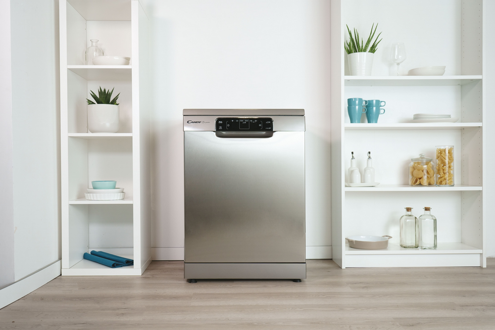 Lavavajillas - Candy Brava CDPMN 4S622PX/E, 16 servicios, 12 programas, 60cm ancho, WIFI, 3a bandeja, Inox