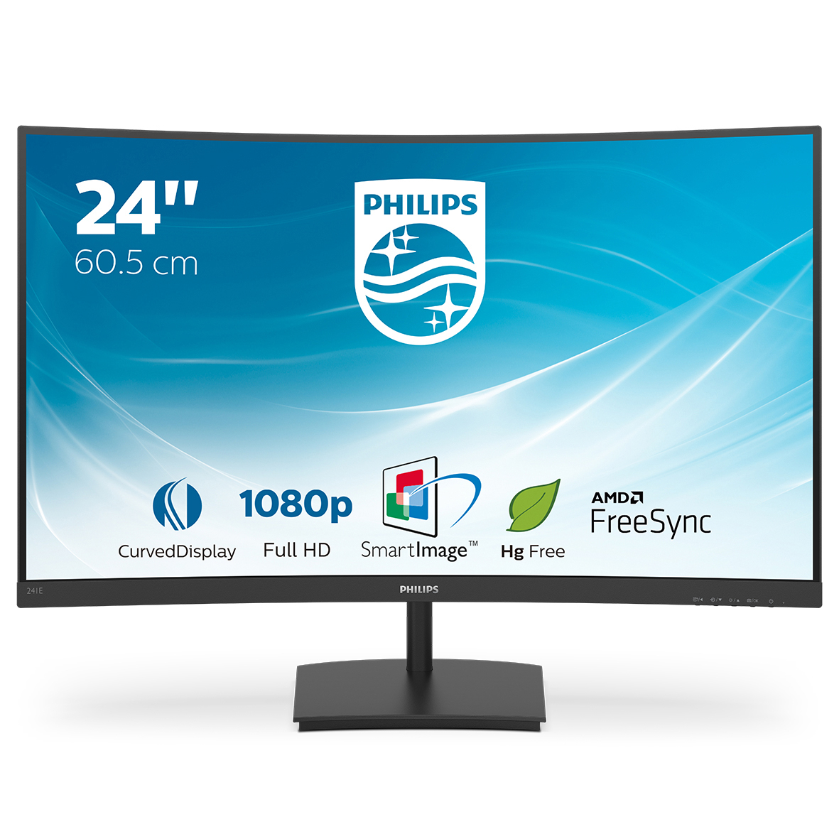 Reaktionszeit, (4 Hz) Zoll PHILIPS 241E1SC Monitor Full-HD 24 Gaming 75 ms