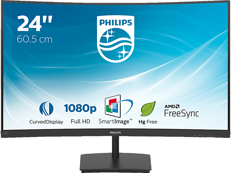 ms 24 241E1SC Reaktionszeit, Full-HD PHILIPS Hz) (4 Monitor 75 Gaming Zoll