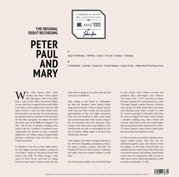 Paul And Mary Peter - The Original Debut Rec. LP  - (Vinyl)