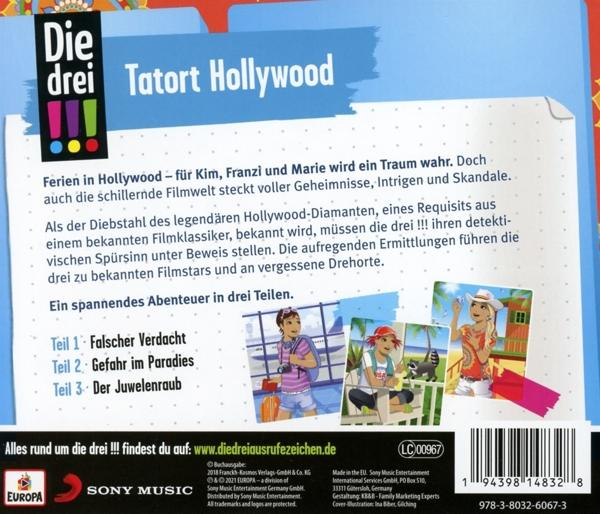 Ein CD-Cover mit deutschem Text, das ein Buchcover mit Illustrationen von drei Mädchen zeigt.