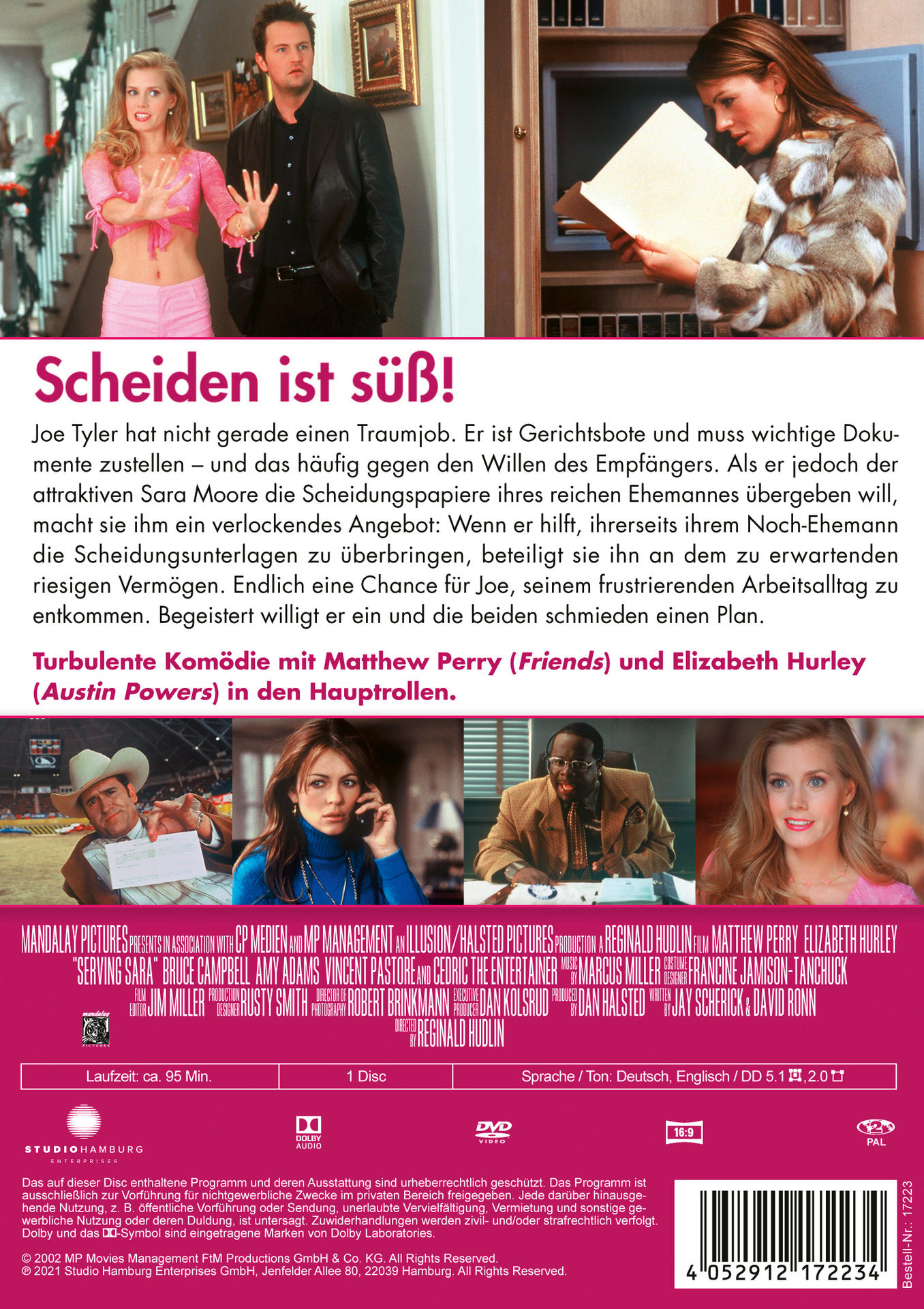 Filmposter mit Schauspielern und Text. Das Poster ist für den Film "Serving Sara".