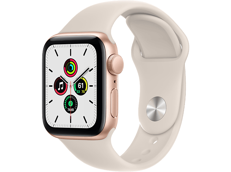 APPLE Watch Series SE - Aluminium kast Goud 40mm, Sportbandje Rozenkwarts (MKQ03NF/A)