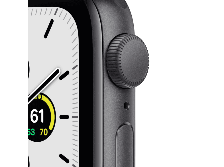 APPLE Watch Series SE - Aluminium kast Spacegrijs 40mm, Sportbandje Zwart  (MKQ13NF/A)