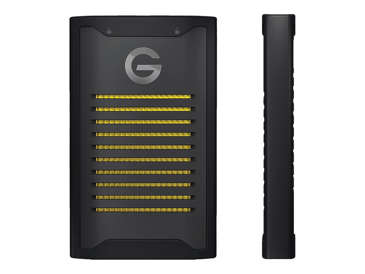 SANDISK PROFESSIONAL G-DRIVE ArmorLock Festplatte, 1 TB SSD, extern, Grau/Gelb