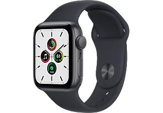 Apple Watch SE, GPS , 40 mm, Caja de aluminio en gris espacial, Correa deportiva en color medianoche