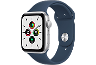 Apple Watch SE, GPS , 44 mm, Caja de aluminio en plata, Correa deportiva en color abismo