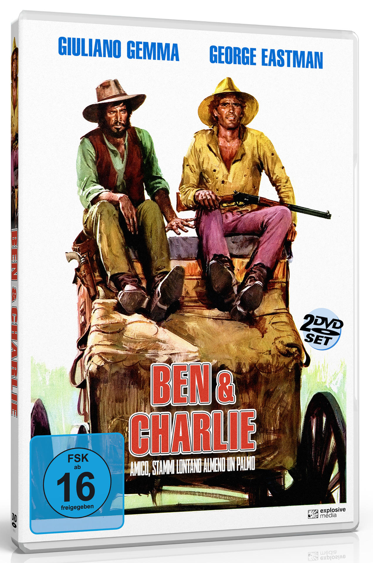 DVD-Cover von Ben & Charlie, zwei Männer auf einem Wagen, Filmtitel.
