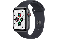 Apple Watch SE, GPS+CELL, 44 mm, Caja de aluminio en gris espacial, Correa deportiva color medianoche