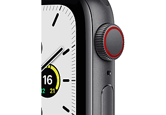 Apple Watch SE, GPS+CELL, 40 mm, Caja de aluminio en gris espacial, Correa deportiva color medianoche