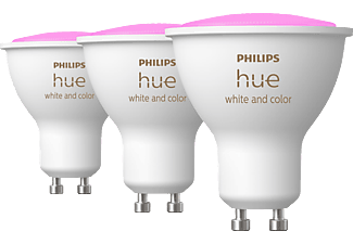 PHILIPS Hue White & Col. Amb. GU10 Dreierpack LED Lampe Mehrfarbig