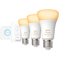 PHILIPS Hue White Ambiance E27 3-er iinkl. Dimmschalter Starter Set Warmweiß