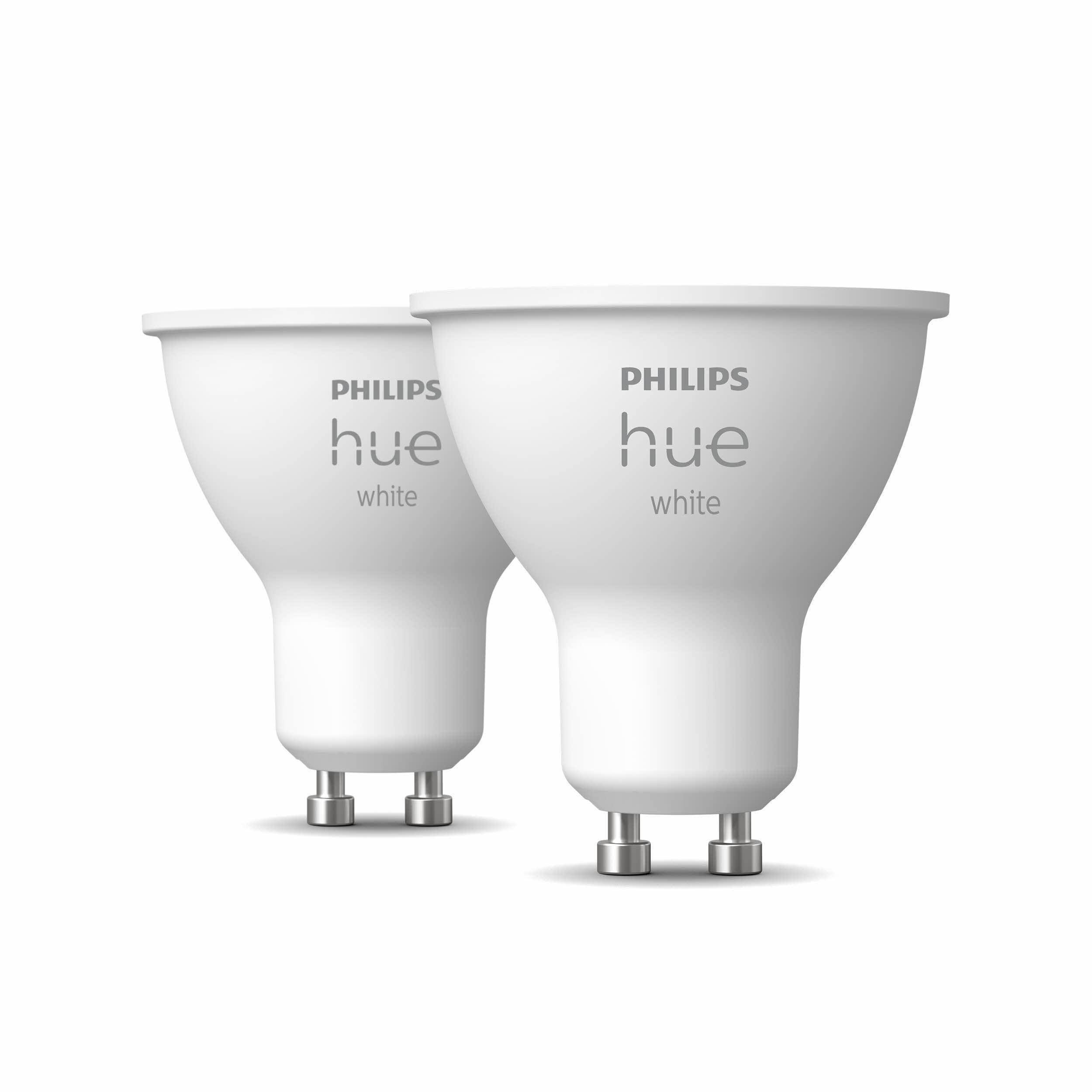 PHILIPS Hue White GU10 Lampe LED Warmweiß Doppelpack