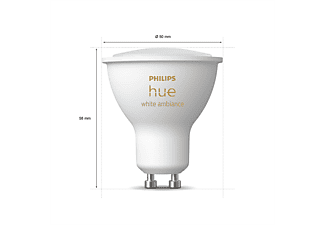 PHILIPS Hue White Ambiance GU10 Einzelpack LED Lampe Warmweiß bis Kaltweiß