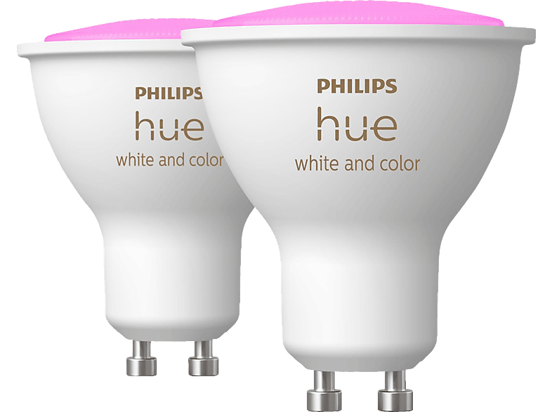 PHILIPS Hue White & Col. Amb. GU10 Doppelpack LED Lampe Mehrfarbig Smarte  Glühbirnen