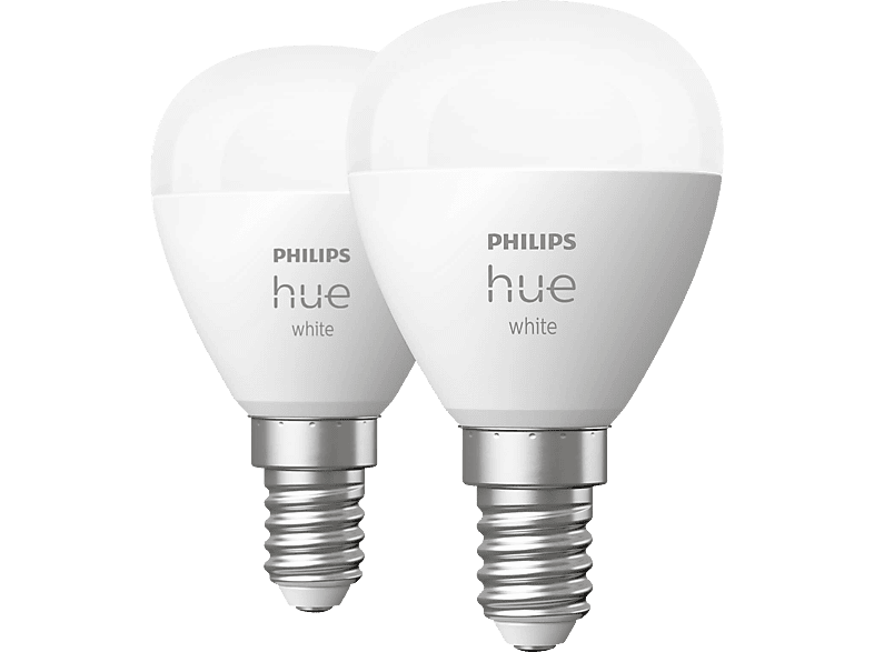 PHILIPS Hue White E14 Warmweiß Luster Doppelpack LED Lampe