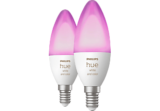 PHILIPS Hue White & Col. Amb. Doppelpack E14 LED Lampe Mehrfarbig