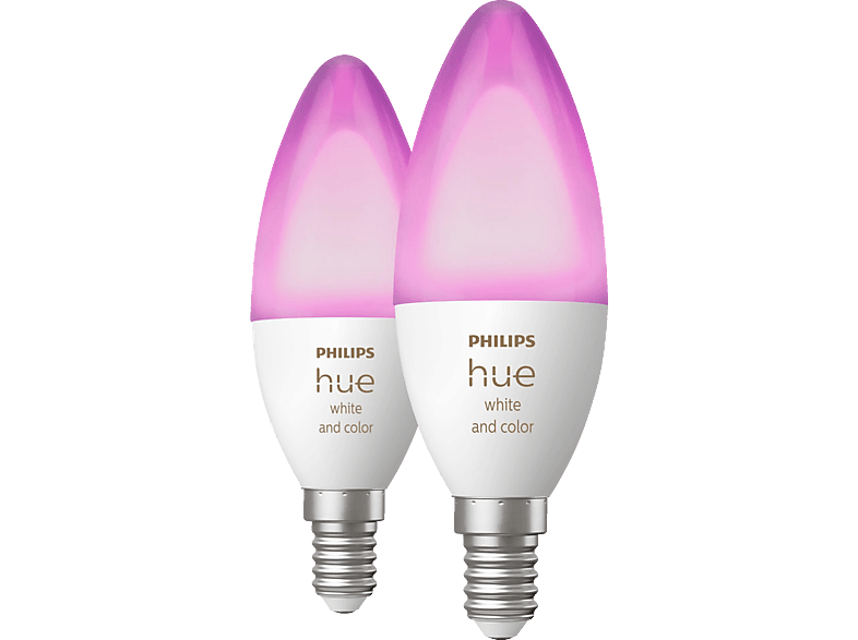 Philips Hue White & Col. Amb. Doppelpack E14 2x470; LED Lampe