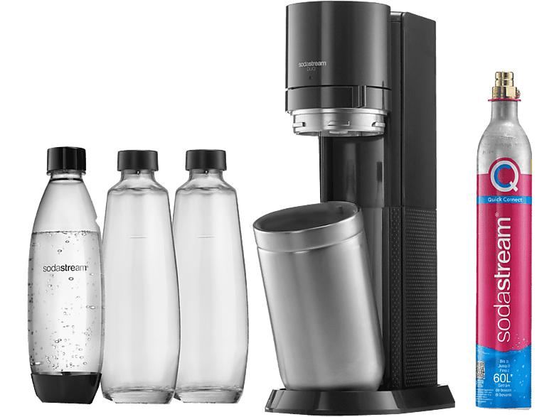 SODASTREAM DUO mit online , Flaschen, MediaMarkt Ja | 3 Vorteilspack Wassersprudler inklusive: kaufen CO² Titan Zylinder