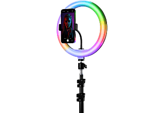CELLULARLINE Selfie Ring Pro Multicolor - Anneau lumineux à LED (Multicolore)