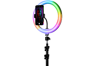 CELLULARLINE Selfie Ring Pro Multicolor - Luce anulare a LED (Multicolore)