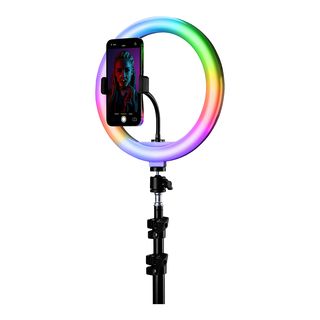 CELLULAR LINE Selfie Ring Pro Multicolor - Luce anulare a LED (Multicolore)