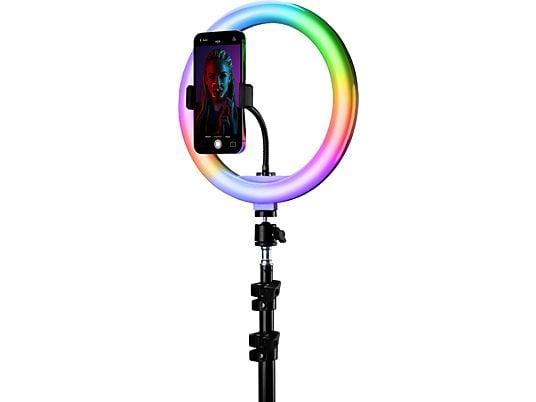 CELLULAR LINE Selfie Ring Pro Multicolor - Anneau lumineux à LED (Multicolore)