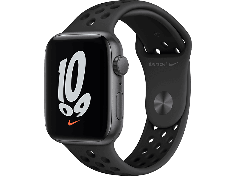 APPLE Watch Series SE Nike - Aluminium kast Spacegrijs 44mm, Sportbandje Nike Antraciet/Zwart (MKQ83NF/A)