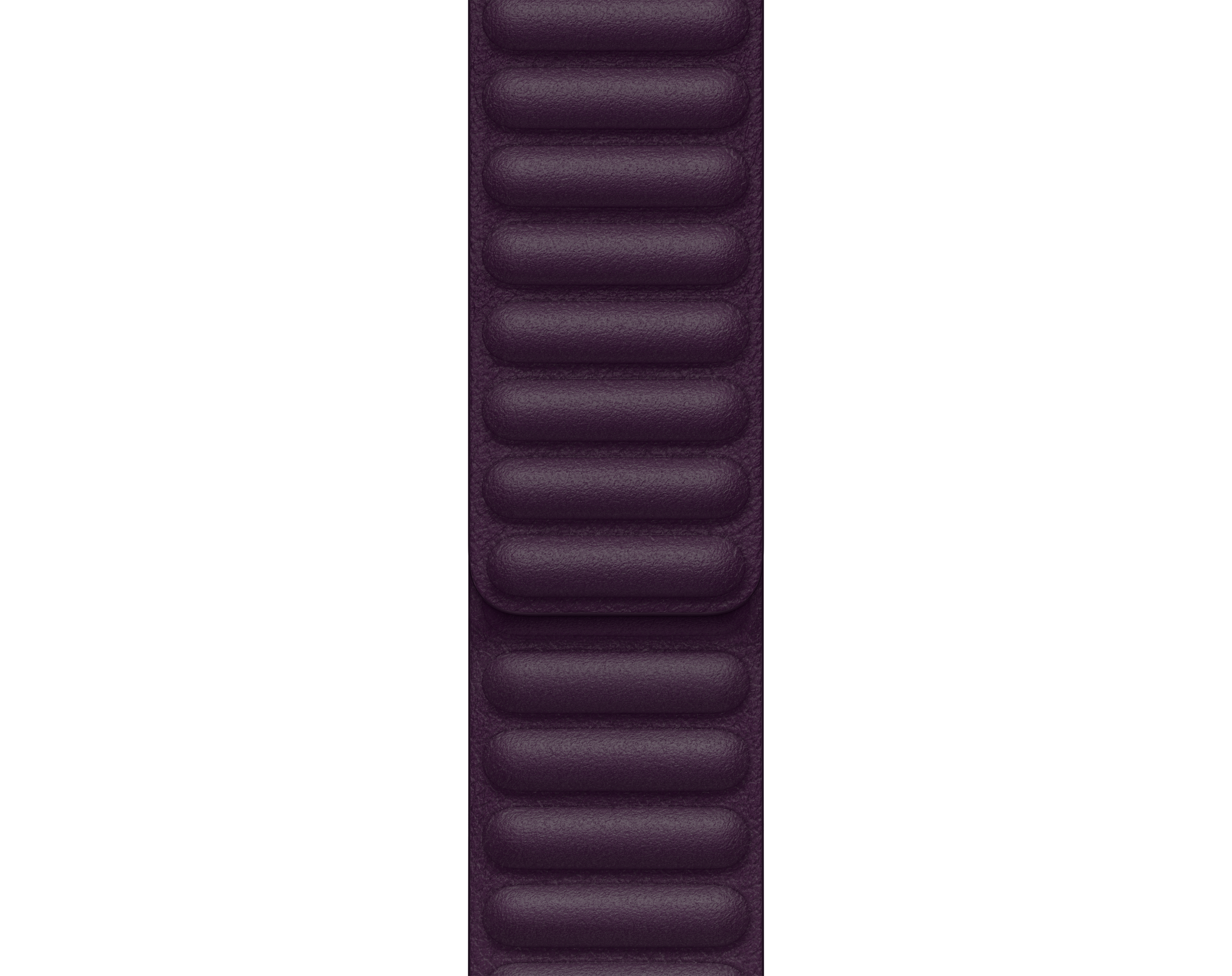 Una correa de cuero morada para Apple Watch, un diseño segmentado y texturizado.